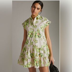 Anthropologie - Maeve Swiss-Dot Tired Mini Dress